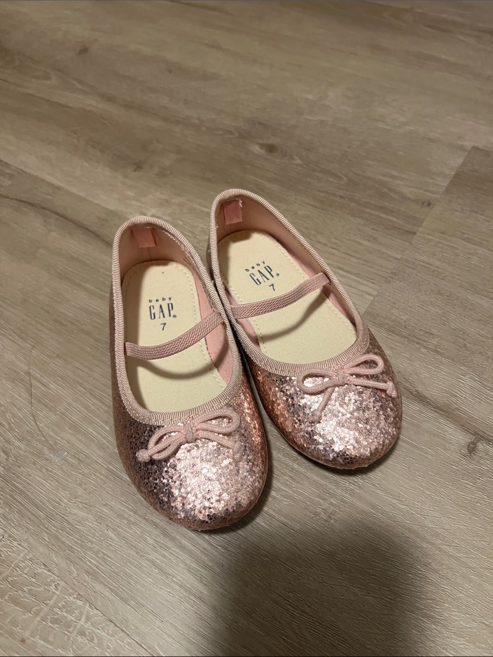 GAP Rose Gold Glitter Mary Jane Flats